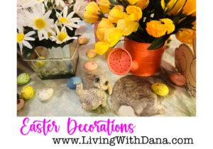 Easter decorations with a garden party theme