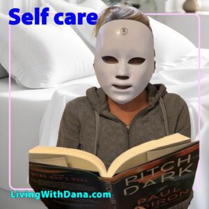 Self care facial with LED face mask