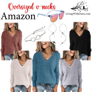 Oversized v-neck fashion sweaters