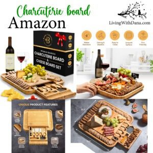 Cheese and crackers served on beautiful charcuterie board